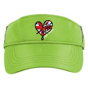 Faith Christian Heart British Flag Family Freedom Gift Adult Drive Performance Visor