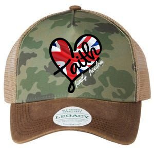 Faith Christian Heart British Flag Family Freedom Gift Legacy Tie Dye Trucker Hat