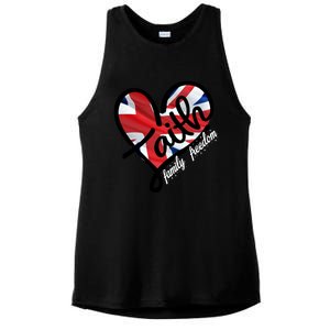 Faith Christian Heart British Flag Family Freedom Gift Ladies PosiCharge Tri-Blend Wicking Tank