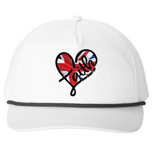 Faith Christian Heart British Flag Family Freedom Gift Snapback Five-Panel Rope Hat