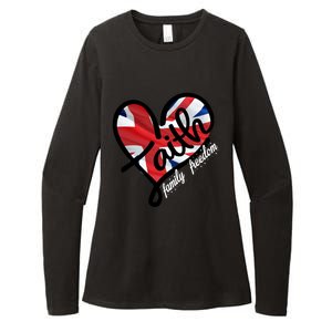 Faith Christian Heart British Flag Family Freedom Gift Womens CVC Long Sleeve Shirt