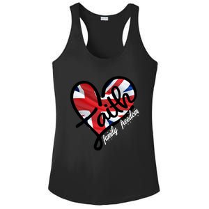 Faith Christian Heart British Flag Family Freedom Gift Ladies PosiCharge Competitor Racerback Tank