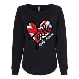 Faith Christian Heart British Flag Family Freedom Gift Womens California Wash Sweatshirt