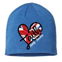 Faith Christian Heart British Flag Family Freedom Gift Sustainable Beanie