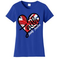 Faith Christian Heart British Flag Family Freedom Gift Women's T-Shirt