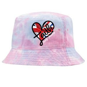 Faith Christian Heart British Flag Family Freedom Gift Tie-Dyed Bucket Hat