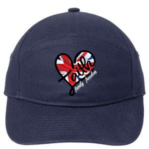 Faith Christian Heart British Flag Family Freedom Gift 7-Panel Snapback Hat