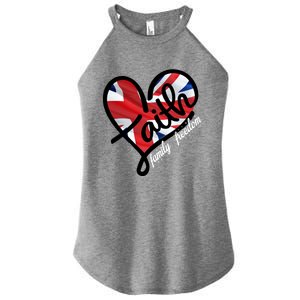 Faith Christian Heart British Flag Family Freedom Gift Women's Perfect Tri Rocker Tank