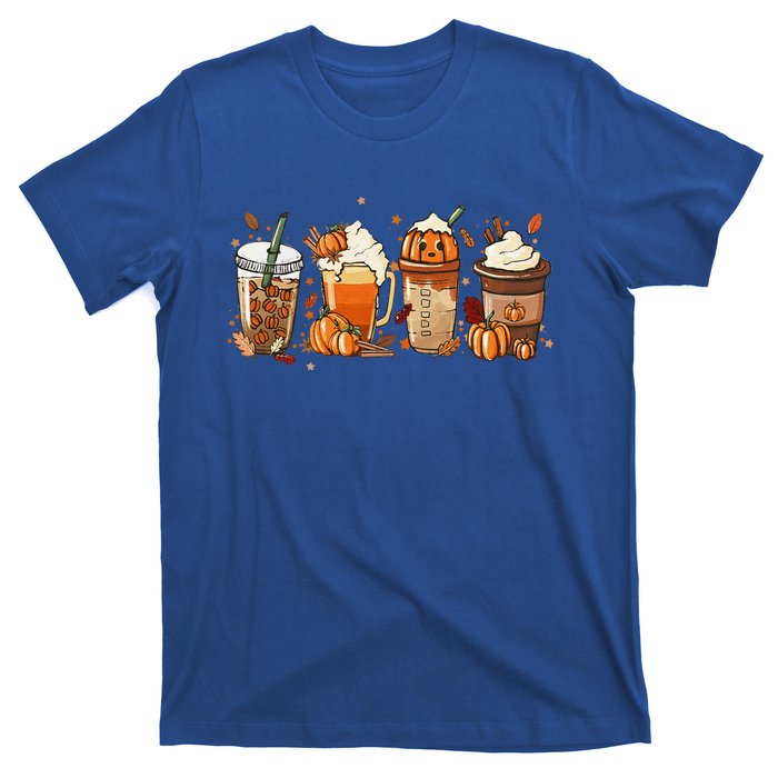 Fall Coffee Halloween Pumpkin Latte Drink Cup Spice T-Shirt