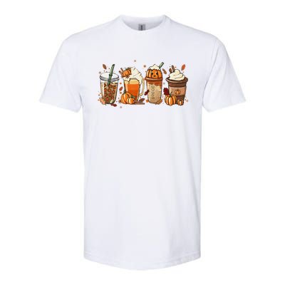 Fall Coffee Halloween Pumpkin Latte Drink Cup Spice Softstyle® CVC T-Shirt