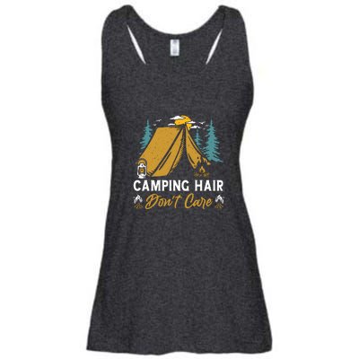 Funny Camp Hair Dont Care Gift Camping Outdoor Gift Ladies Essential Flowy Tank