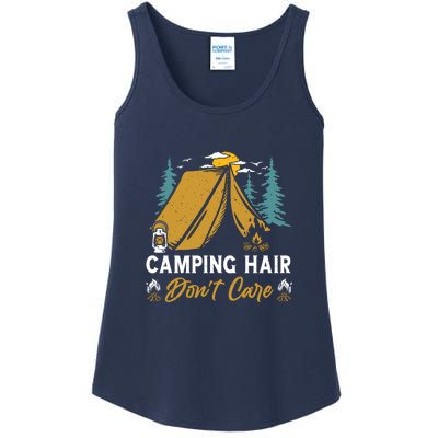 Funny Camp Hair Dont Care Gift Camping Outdoor Gift Ladies Essential Tank