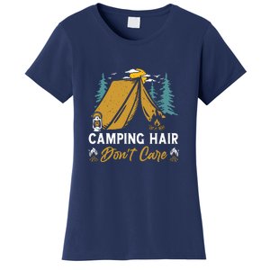 Funny Camp Hair Dont Care Gift Camping Outdoor Gift Women's T-Shirt