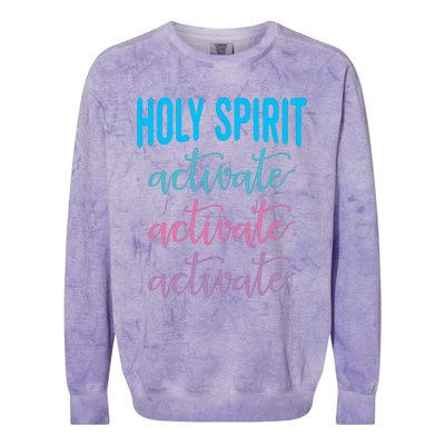 Funny Christian Holy Spirit Activate Religious Colorblast Crewneck Sweatshirt