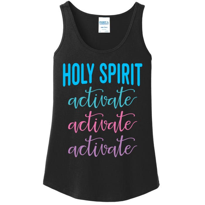 Funny Christian Holy Spirit Activate Religious Ladies Essential Tank