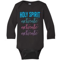 Funny Christian Holy Spirit Activate Religious Baby Long Sleeve Bodysuit