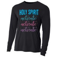 Funny Christian Holy Spirit Activate Religious Cooling Performance Long Sleeve Crew