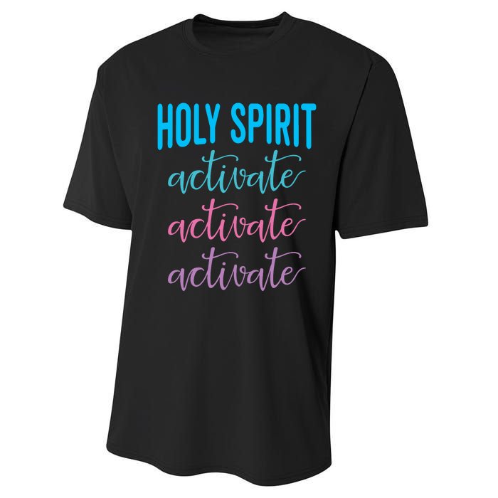 Funny Christian Holy Spirit Activate Religious Performance Sprint T-Shirt