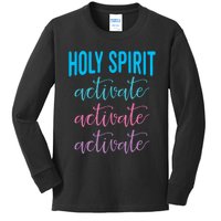 Funny Christian Holy Spirit Activate Religious Kids Long Sleeve Shirt