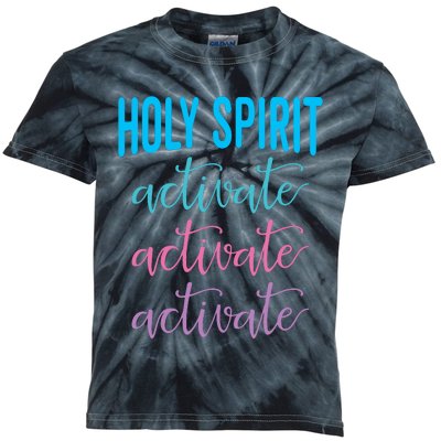 Funny Christian Holy Spirit Activate Religious Kids Tie-Dye T-Shirt