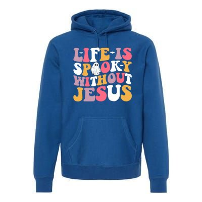 Funny Christian Halloween Ghost Life Is Spooky Without Jesus Cute Gift Premium Hoodie