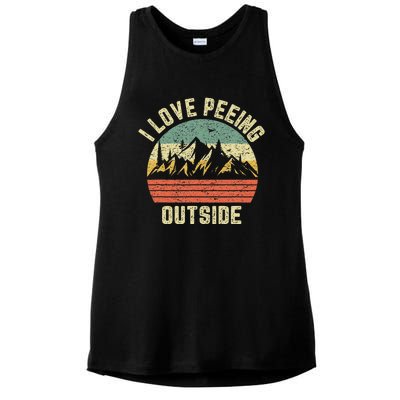 Funny Camping Hiking Outdoors I Love Peeing Outside Ladies PosiCharge Tri-Blend Wicking Tank