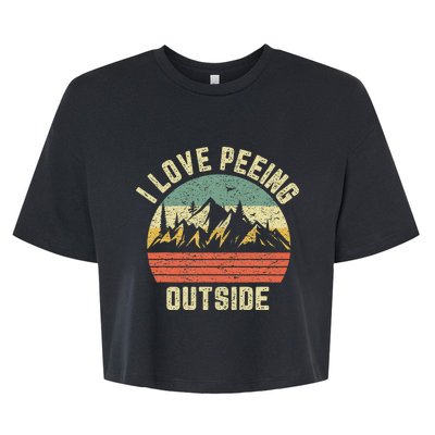 Funny Camping Hiking Outdoors I Love Peeing Outside Bella+Canvas Jersey Crop Tee