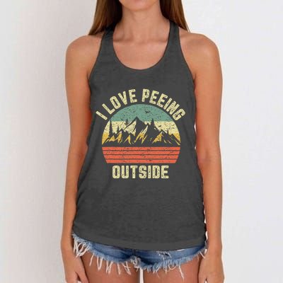 Funny Camping Hiking Outdoors I Love Peeing Outside Women's Knotted Racerback Tank