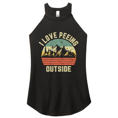 Funny Camping Hiking Outdoors I Love Peeing Outside Women's Perfect Tri Rocker Tank