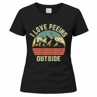 Funny Camping Hiking Outdoors I Love Peeing Outside Women's T-Shirt