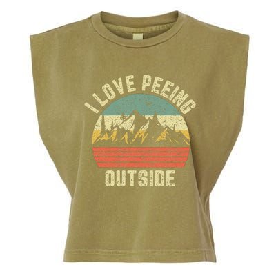 Funny Camping Hiking Outdoors I Love Peeing Outside Garment-Dyed Women's Muscle Tee