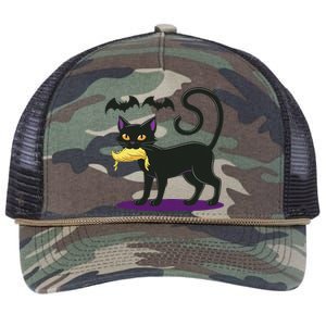 Funny Cat Halloween Voting Election 2024 Usa Retro Rope Trucker Hat Cap