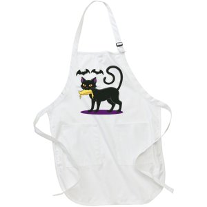 Funny Cat Halloween Voting Election 2024 Usa Full-Length Apron With Pockets