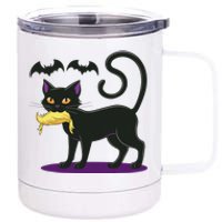 Funny Cat Halloween Voting Election 2024 Usa 12 oz Stainless Steel Tumbler Cup