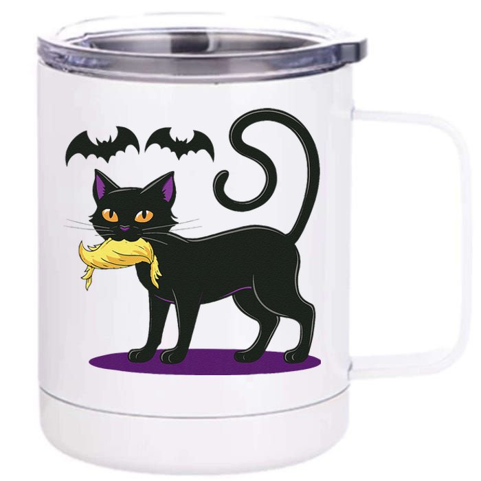 Funny Cat Halloween Voting Election 2024 Usa 12 oz Stainless Steel Tumbler Cup