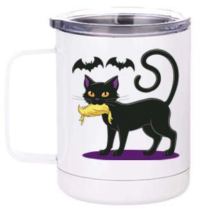 Funny Cat Halloween Voting Election 2024 Usa 12 oz Stainless Steel Tumbler Cup