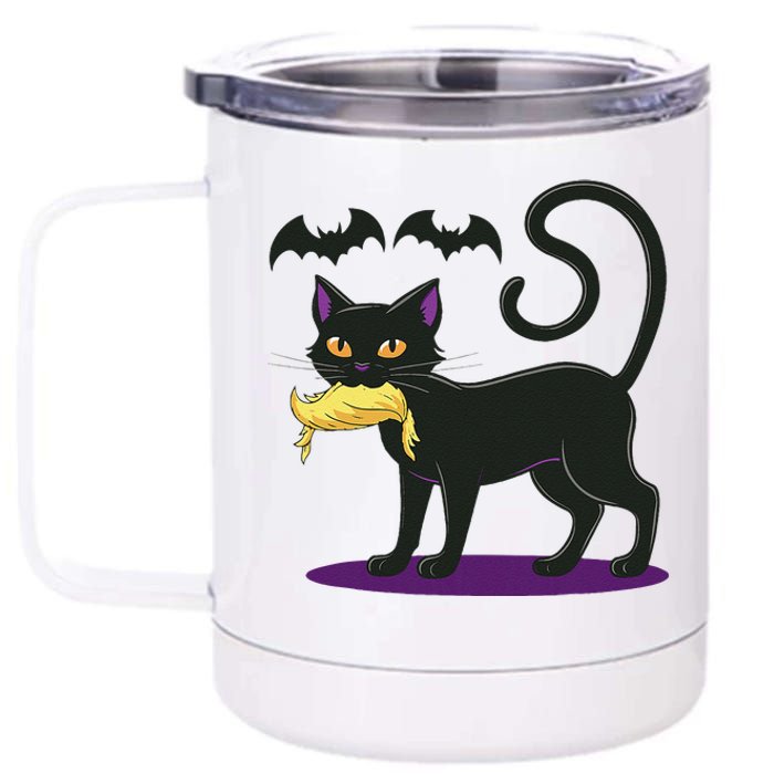 Funny Cat Halloween Voting Election 2024 Usa 12 oz Stainless Steel Tumbler Cup