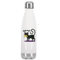 Funny Cat Halloween Voting Election 2024 Usa Stainless Steel Insulated Water Bottle