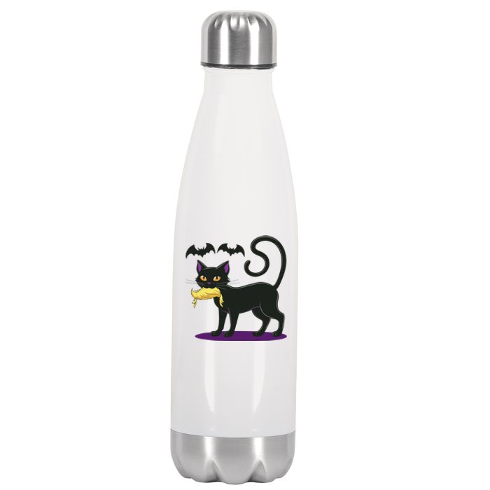 Funny Cat Halloween Voting Election 2024 Usa Stainless Steel Insulated Water Bottle