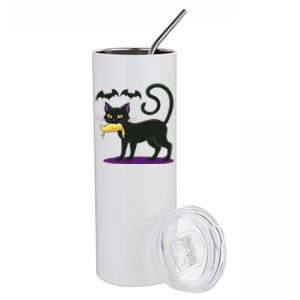 Funny Cat Halloween Voting Election 2024 Usa Stainless Steel Tumbler