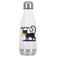 Funny Cat Halloween Voting Election 2024 Usa Stainless Steel Insulated Water Bottle