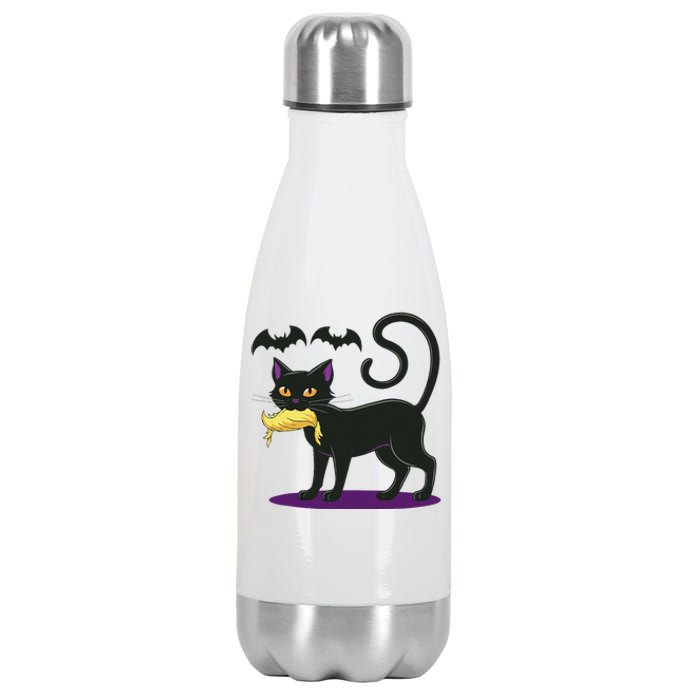 Funny Cat Halloween Voting Election 2024 Usa Stainless Steel Insulated Water Bottle