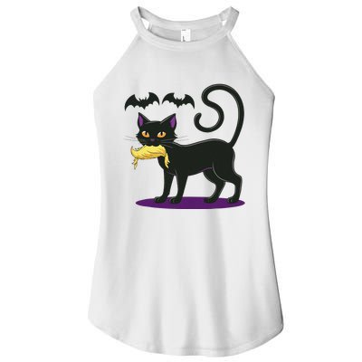 Funny Cat Halloween Voting Election 2024 Usa Women’s Perfect Tri Rocker Tank