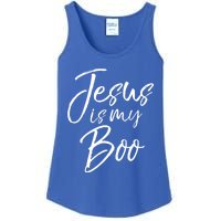 Funny Christian Halloween Ghost Pun Joke Jesus Is My Boo Gift Ladies Essential Tank