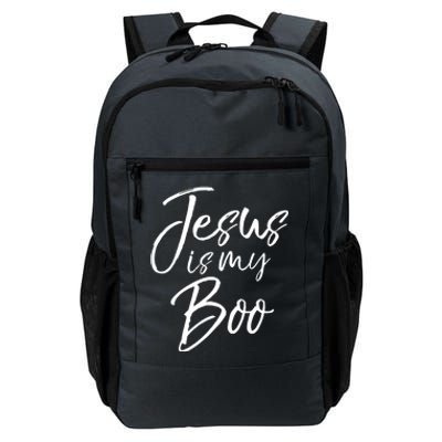 Funny Christian Halloween Ghost Pun Joke Jesus Is My Boo Gift Daily Commute Backpack