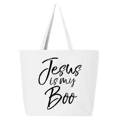 Funny Christian Halloween Ghost Pun Joke Jesus Is My Boo Gift 25L Jumbo Tote