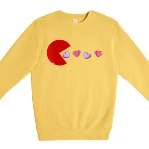 Funny Cute Hearts Valentines Day Premium Crewneck Sweatshirt