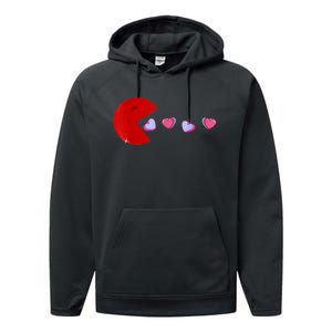 Funny Cute Hearts Valentines Day Performance Fleece Hoodie