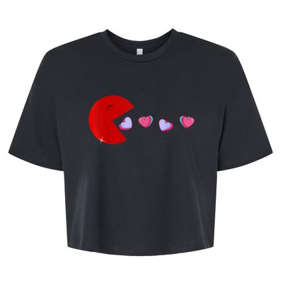 Funny Cute Hearts Valentines Day Bella+Canvas Jersey Crop Tee