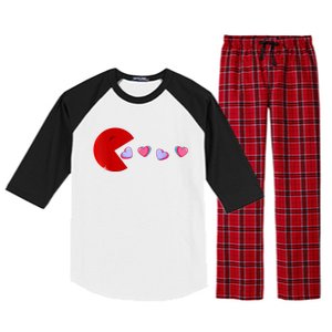 Funny Cute Hearts Valentines Day Raglan Sleeve Pajama Set